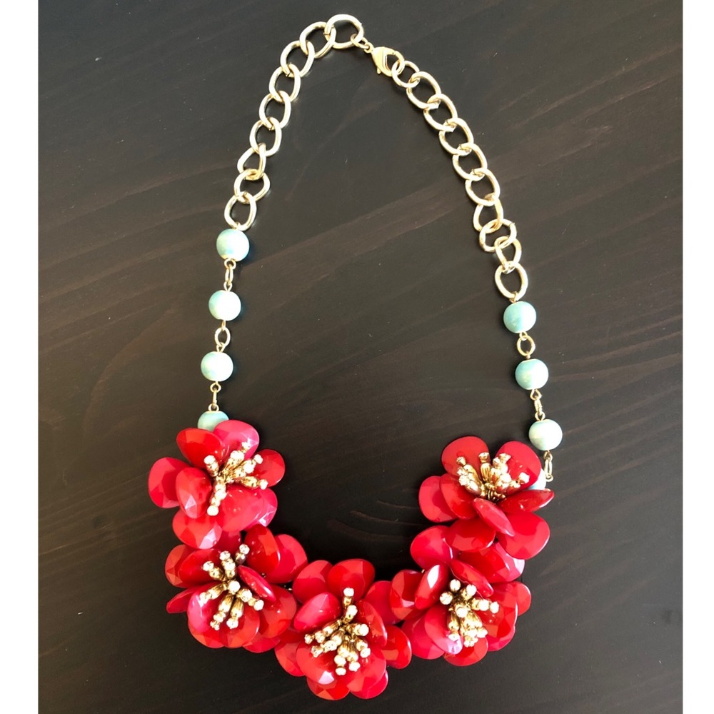 Anthropologie Flower Bib Necklace